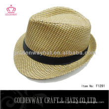 Cheap Paper Fedora Hat design clássico para homens para atacado